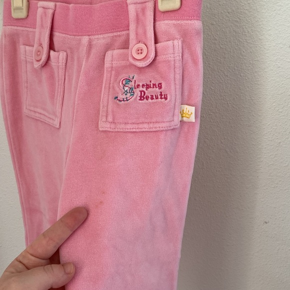 RARE VINTAGE SLEEPING BEAUTY Walt Disney Velour Pink Set - Picture 4 of 8